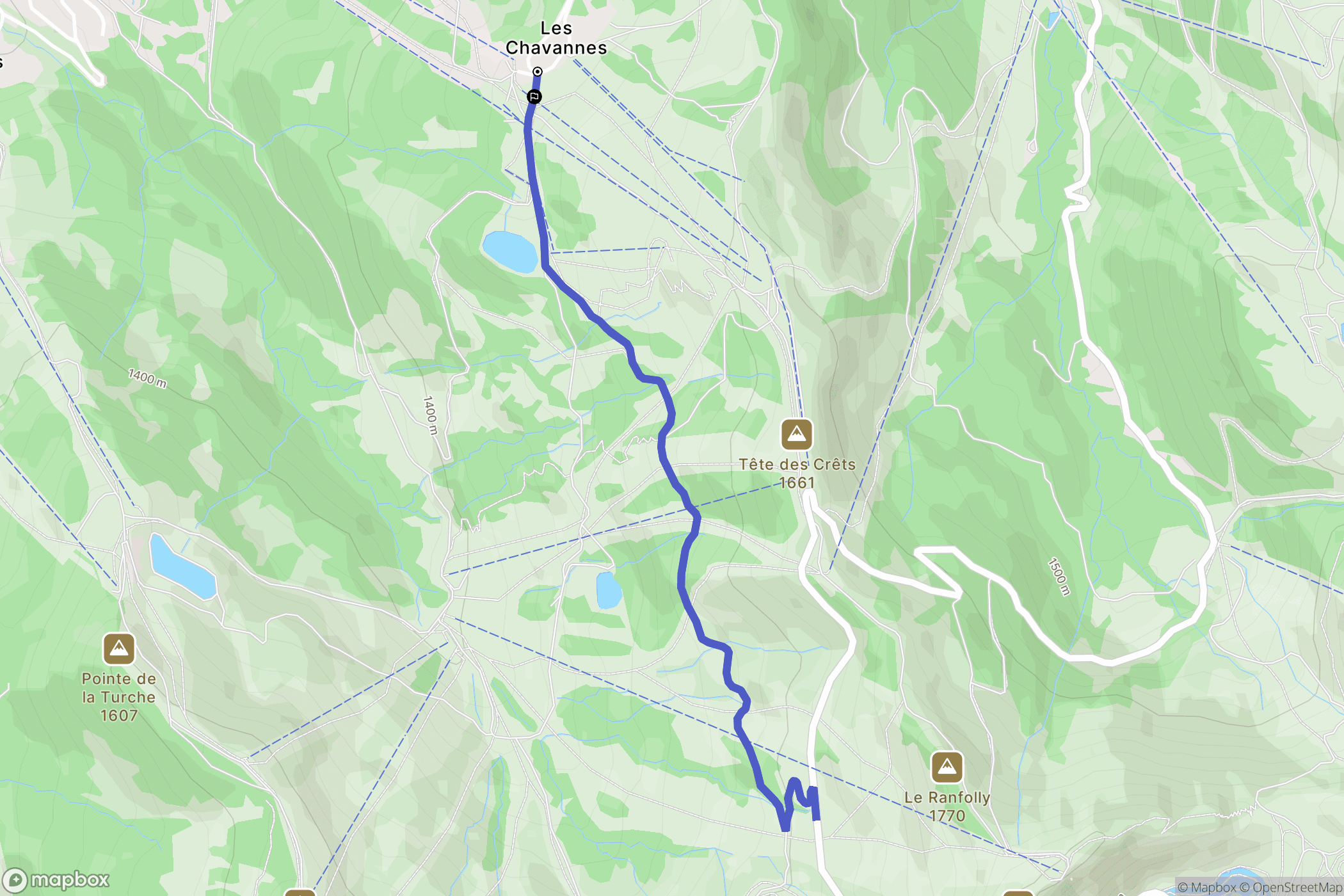 Les Gets : carte du parcours de randonnée - France
