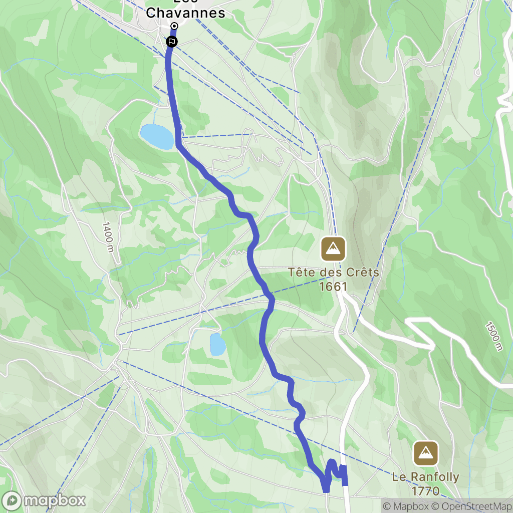 Les Gets : carte du parcours de randonnée - France