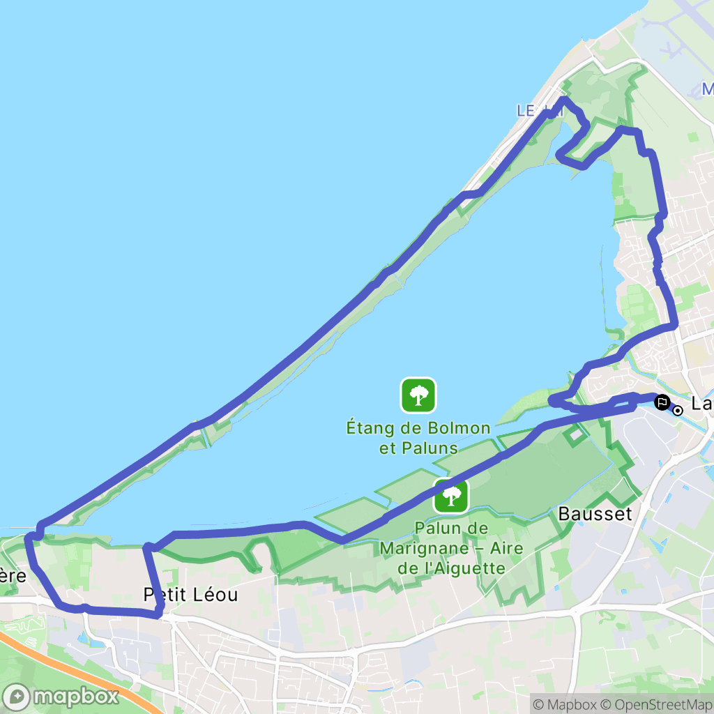 Marignane : carte du parcours de randonnée - France
