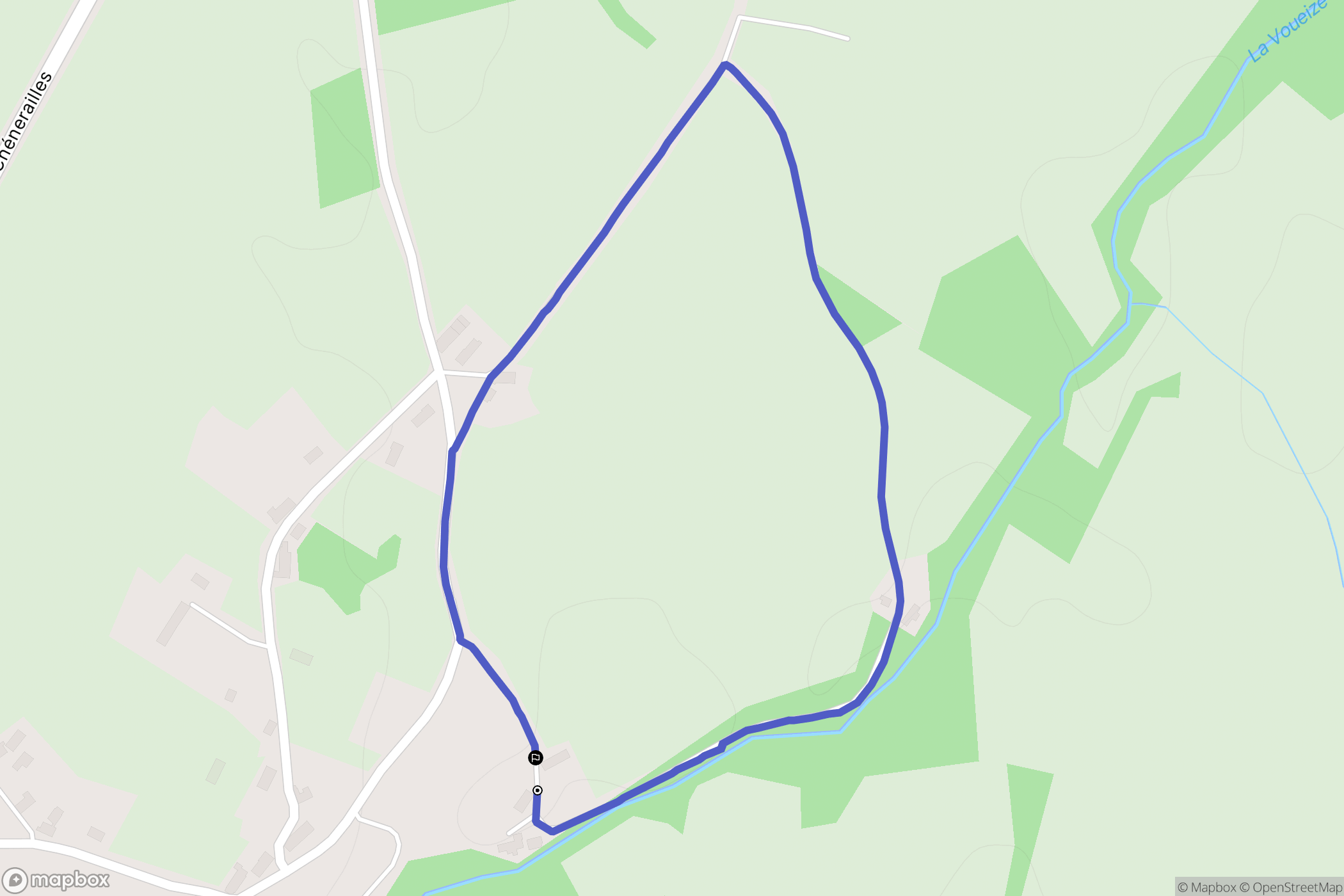 Gouzon : carte du parcours de randonnée - France