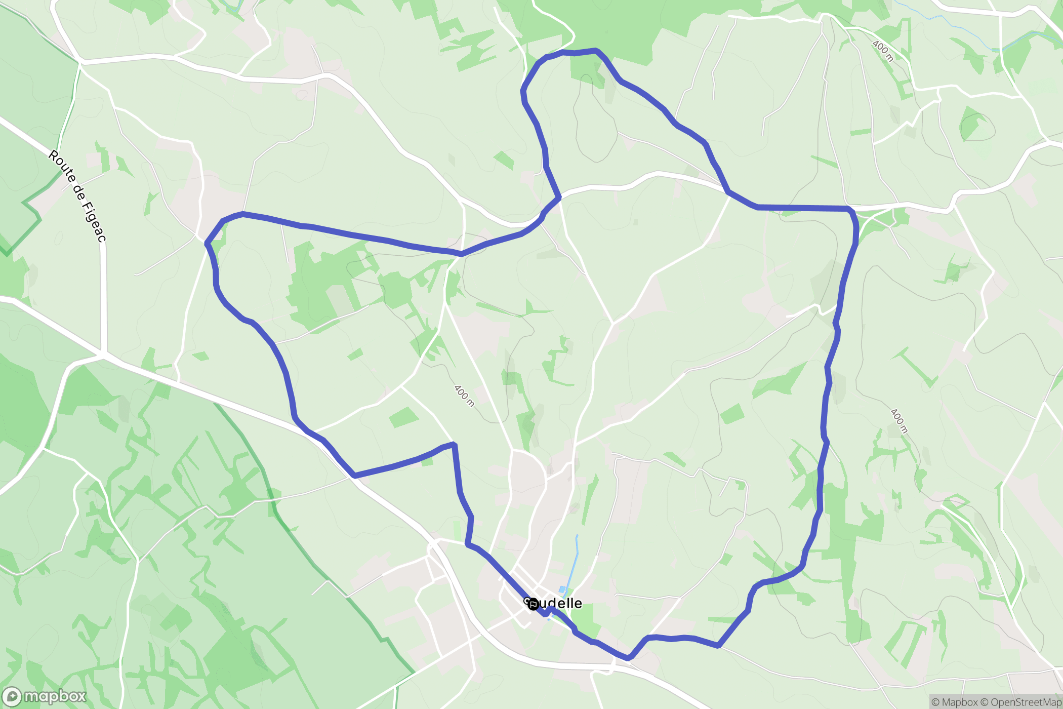 Rudelle : carte du parcours de randonnée - France