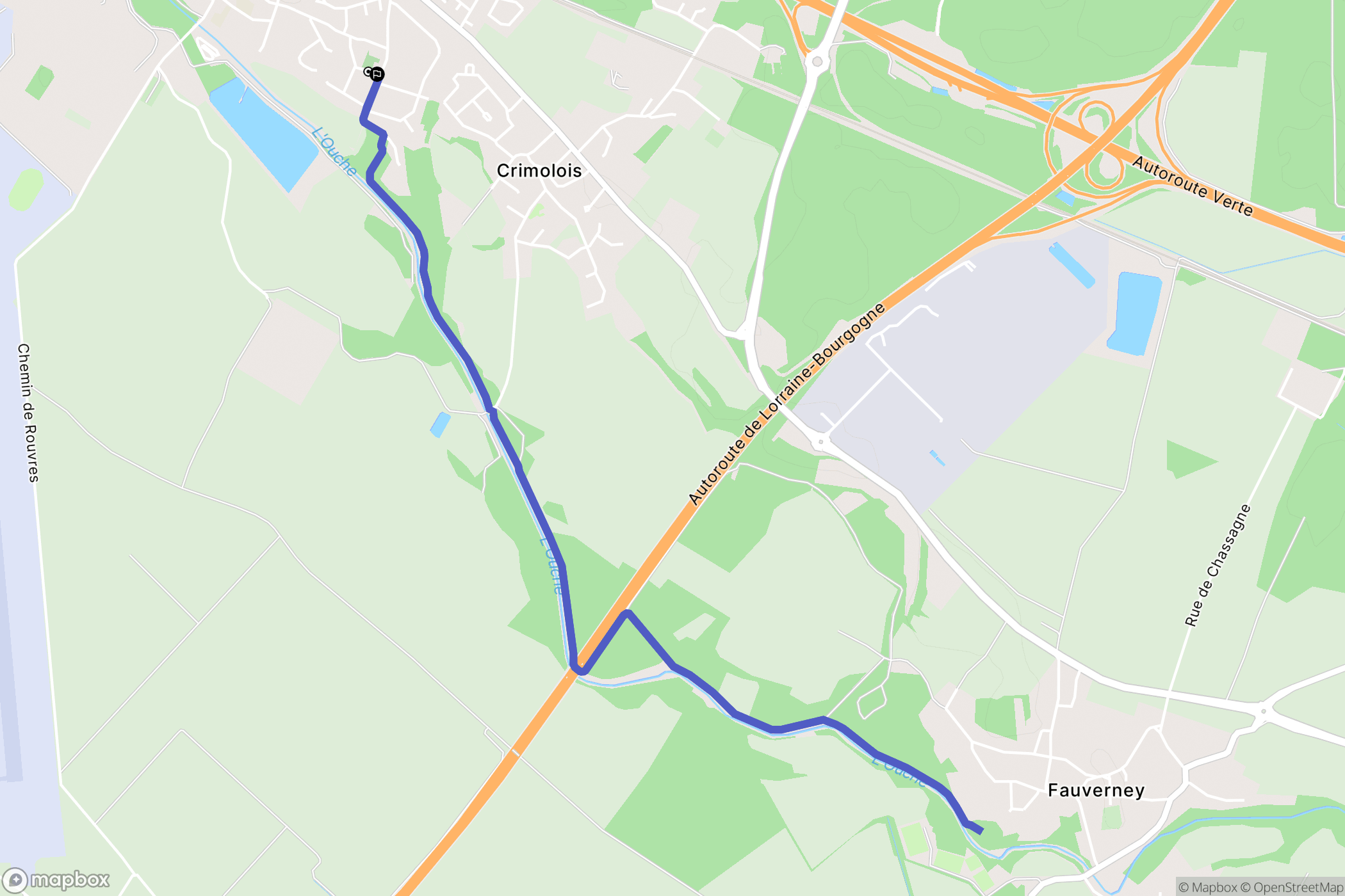 Neuilly-Crimolois : carte du parcours de randonnée - France