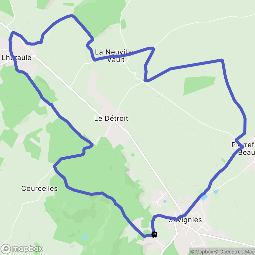 Savignies : carte du parcours de randonnée - France