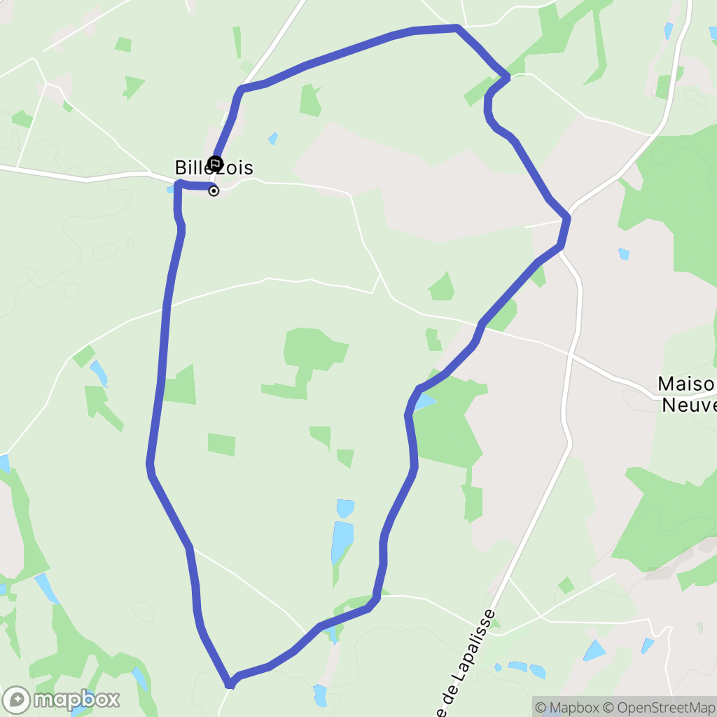 Billezois : carte du parcours de randonnée - France
