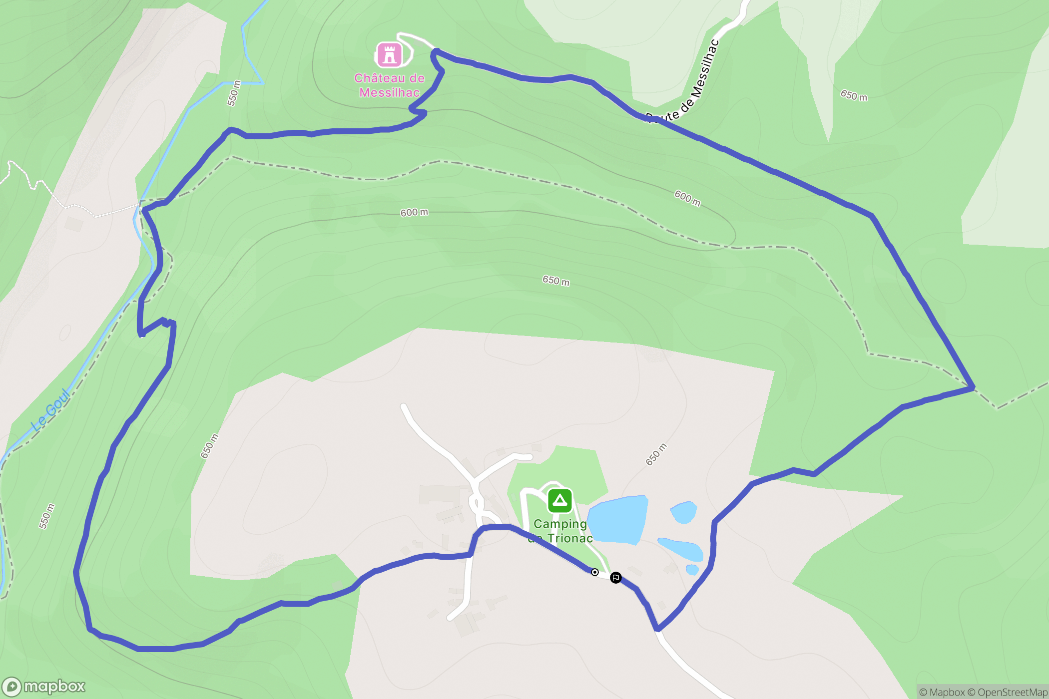 Taussac : carte du parcours de randonnée - France