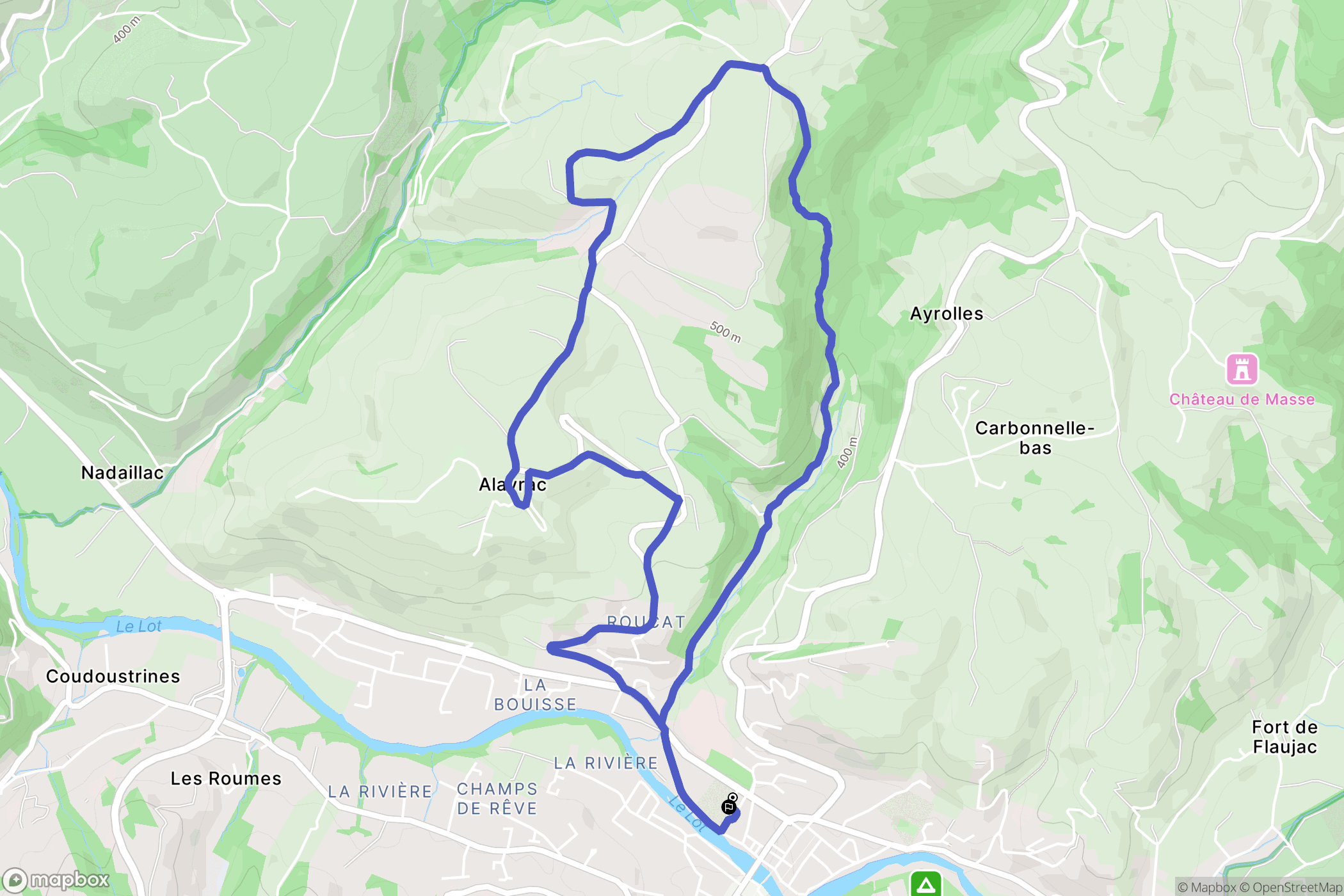 Espalion : carte du parcours de randonnée - France