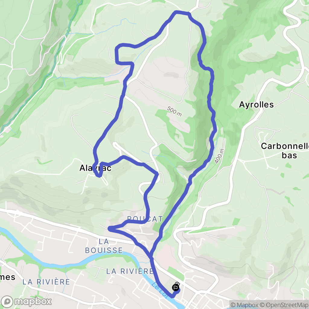 Espalion : carte du parcours de randonnée - France