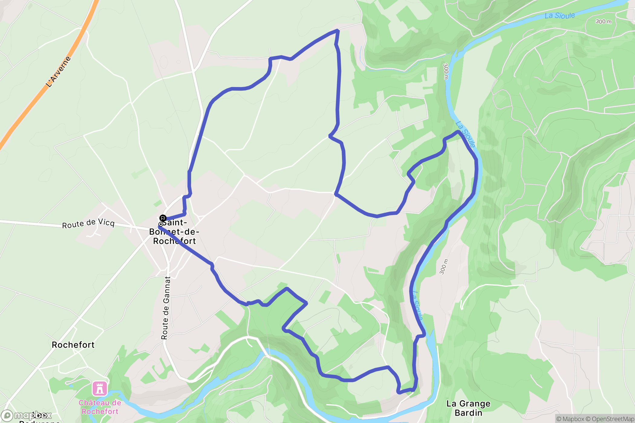 Saint-Bonnet-de-Rochefort : carte du parcours de randonnée - France