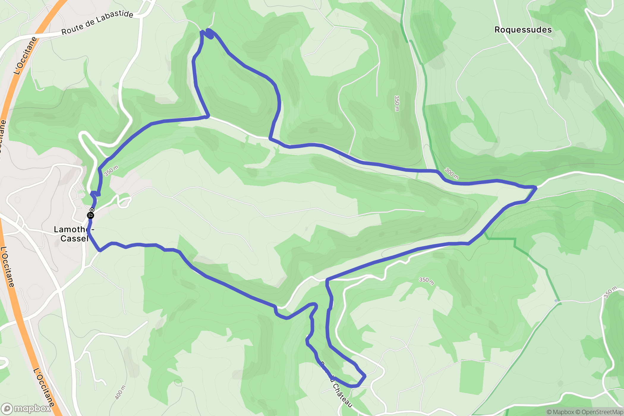Lamothe-Cassel : carte du parcours de randonnée - France