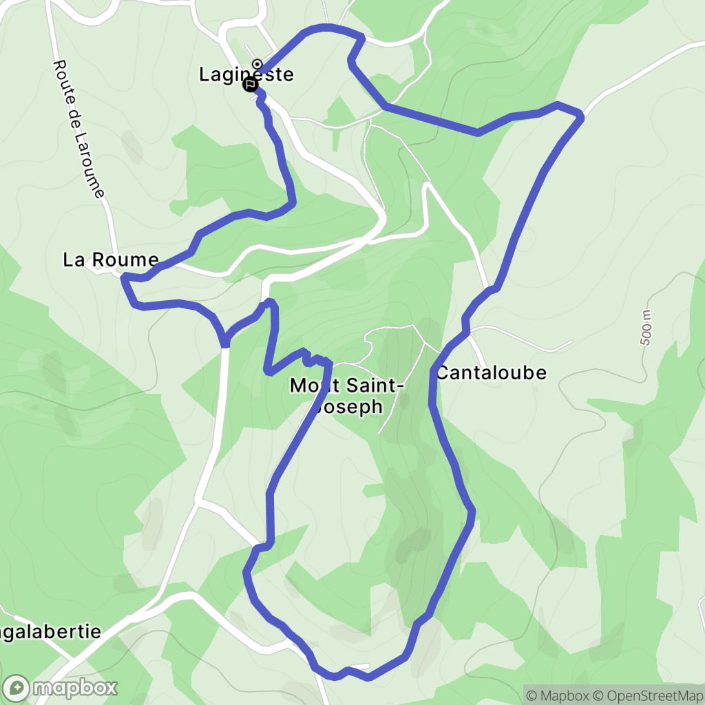Saint-Jean-Lagineste : carte du parcours de randonnée - France