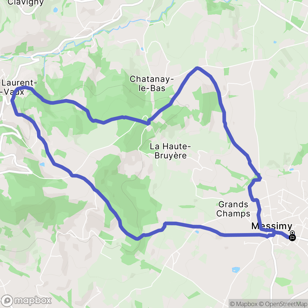 Messimy : carte du parcours de randonnée - France