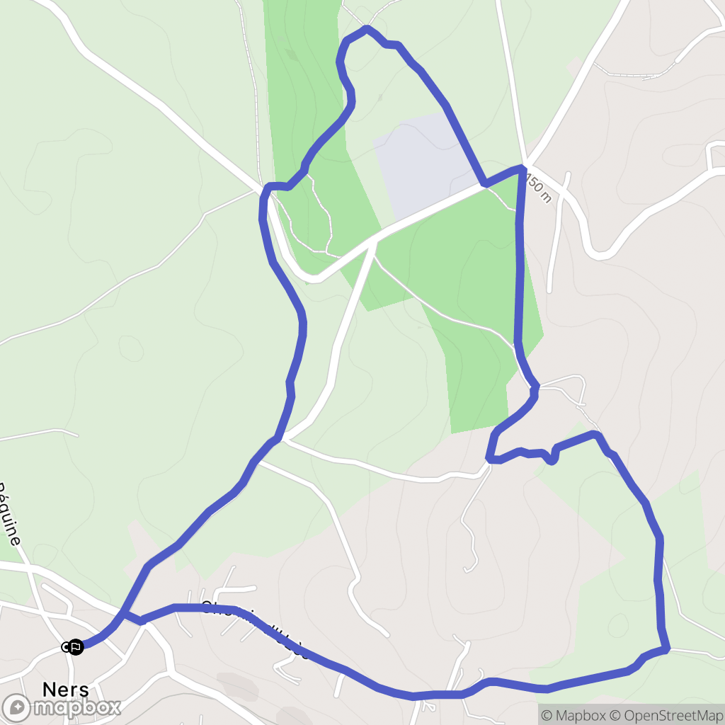Ners : carte du parcours de randonnée - France