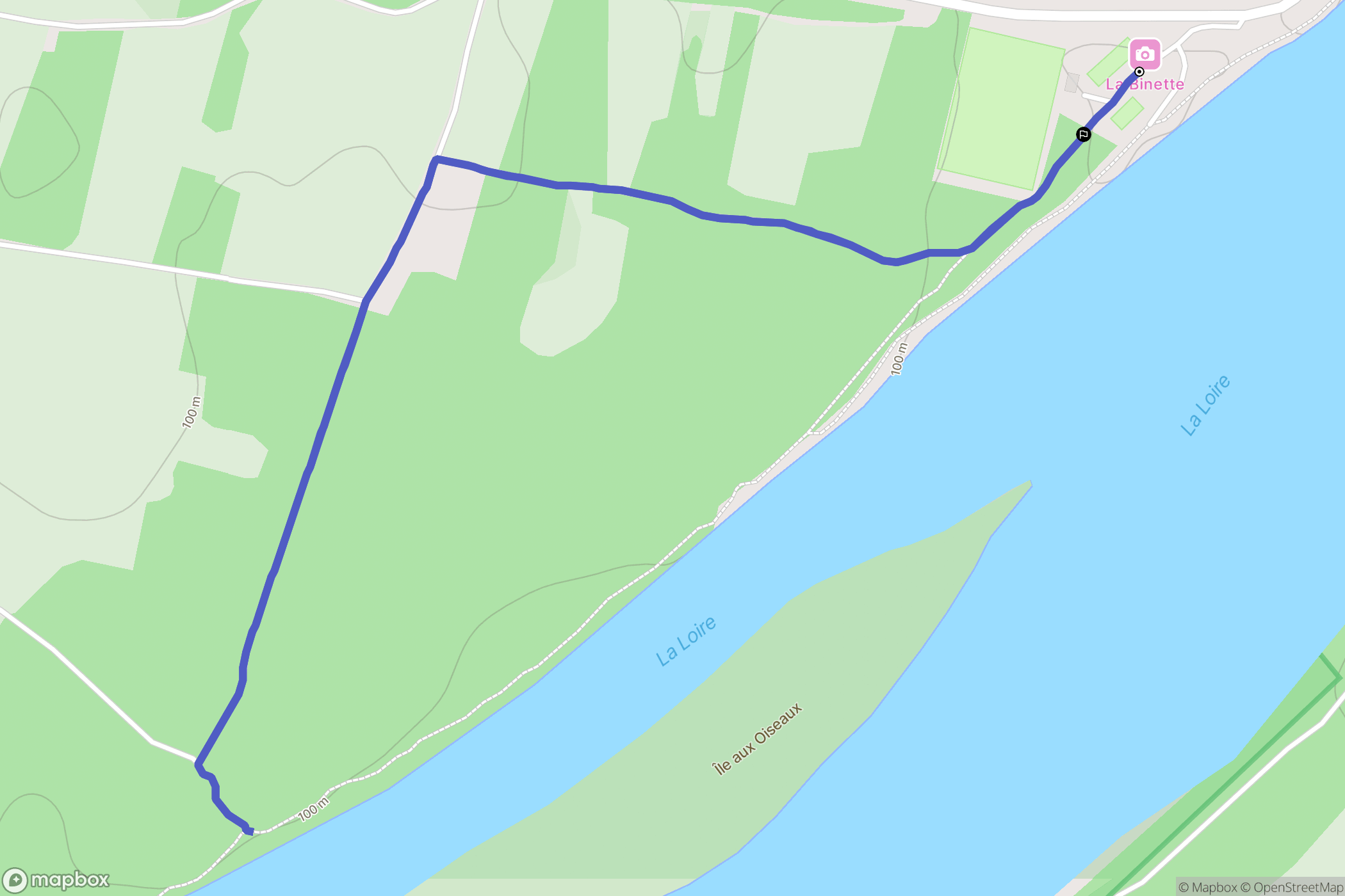 Bou : carte du parcours de randonnée - France