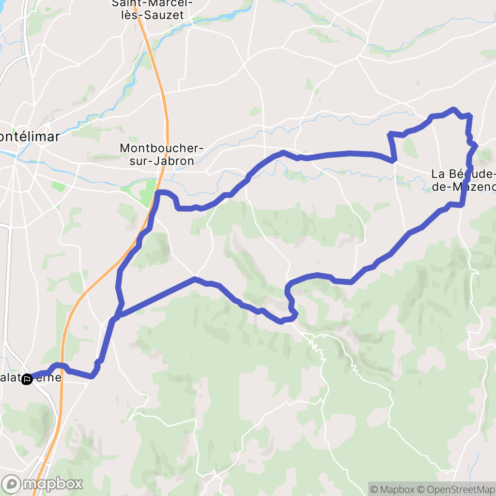 Malataverne : carte du parcours de randonnée - France