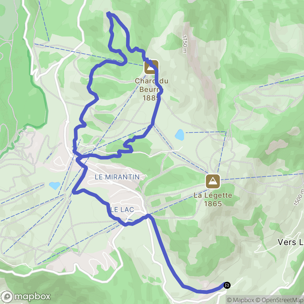 Hauteluce : carte du parcours de randonnée - France