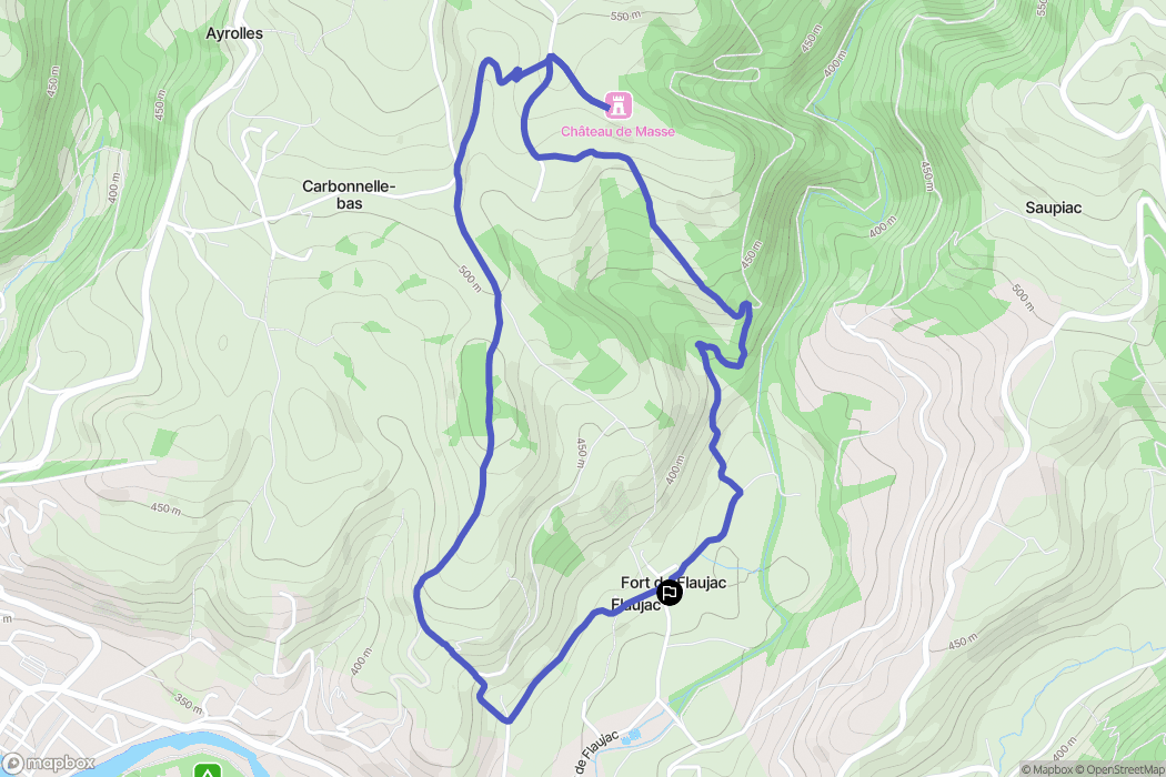 Espalion : carte du parcours de randonnée - France