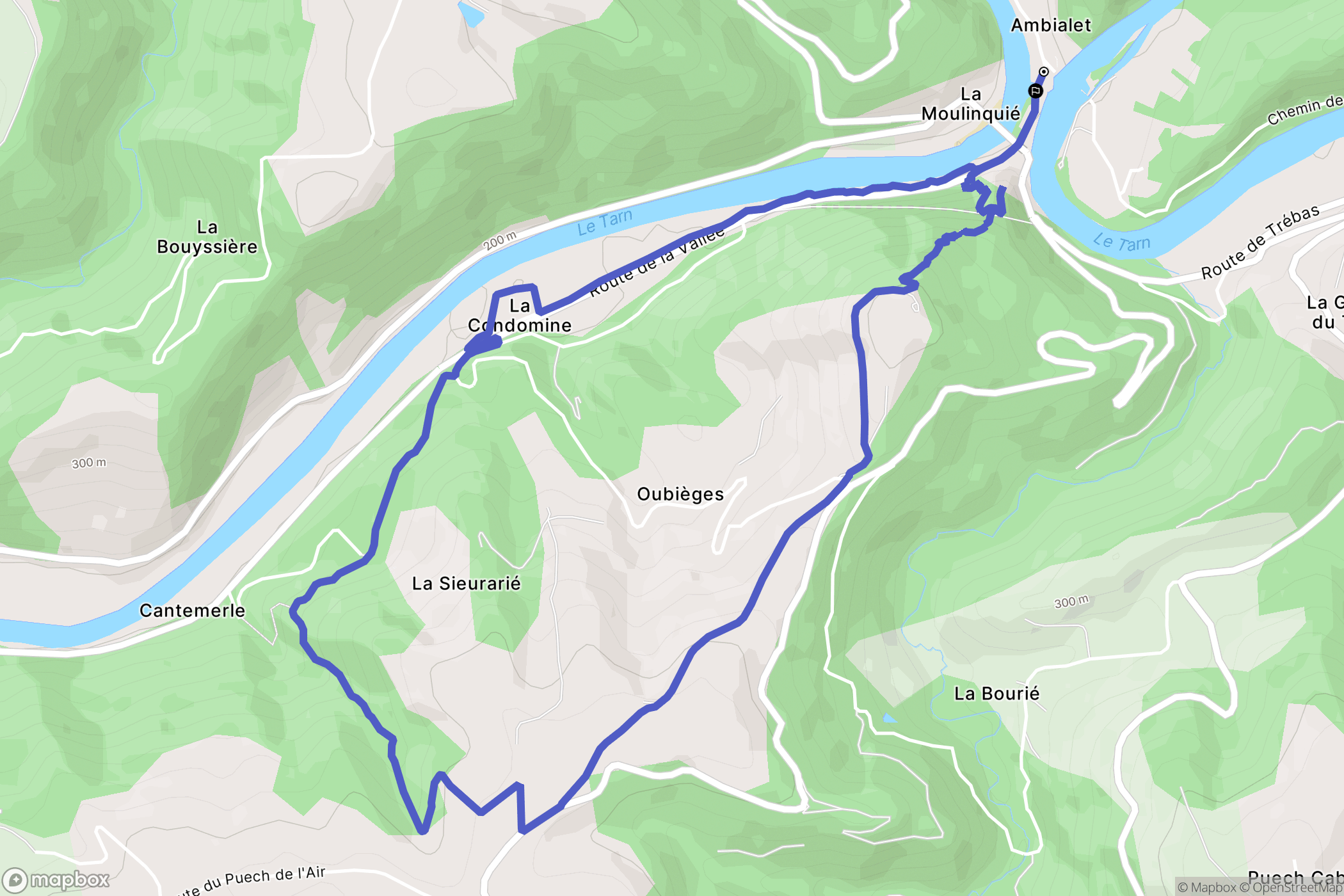 Ambialet : carte du parcours de randonnée - France