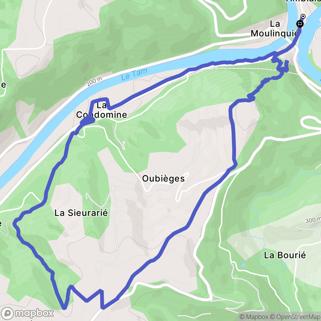 Ambialet : carte du parcours de randonnée - France