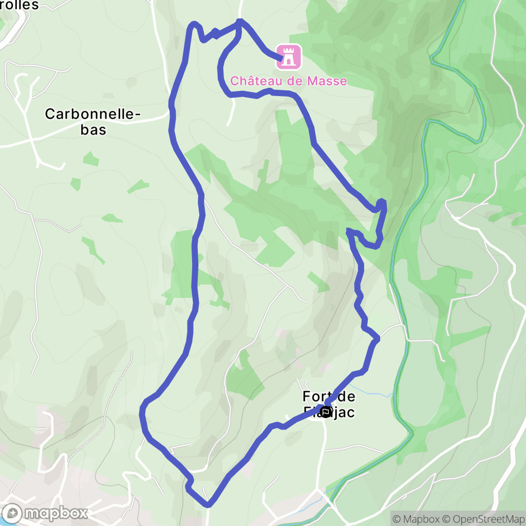 Espalion : carte du parcours de randonnée - France