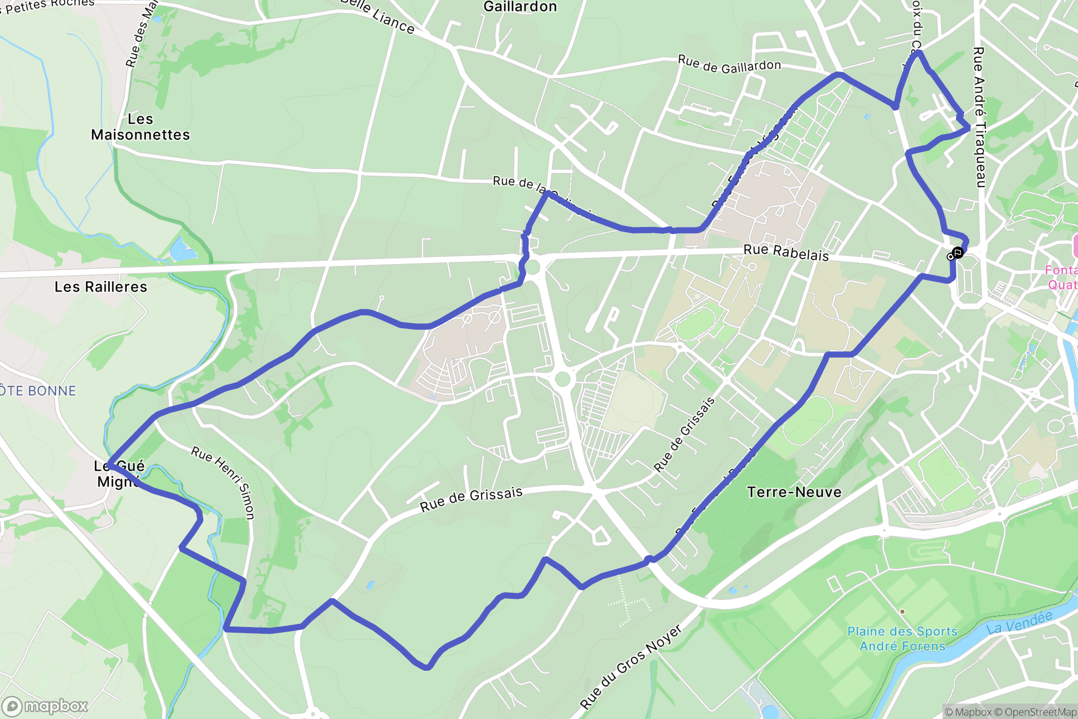 Fontenay-le-Comte : carte du parcours de randonnée - France
