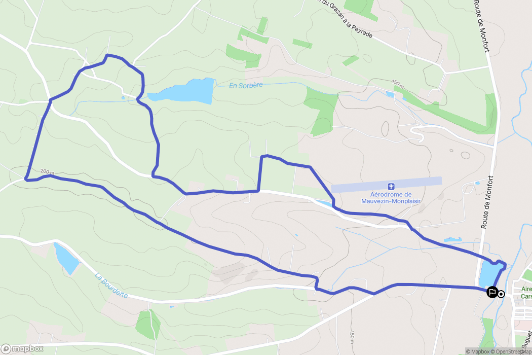 Mauvezin : carte du parcours de randonnée - France