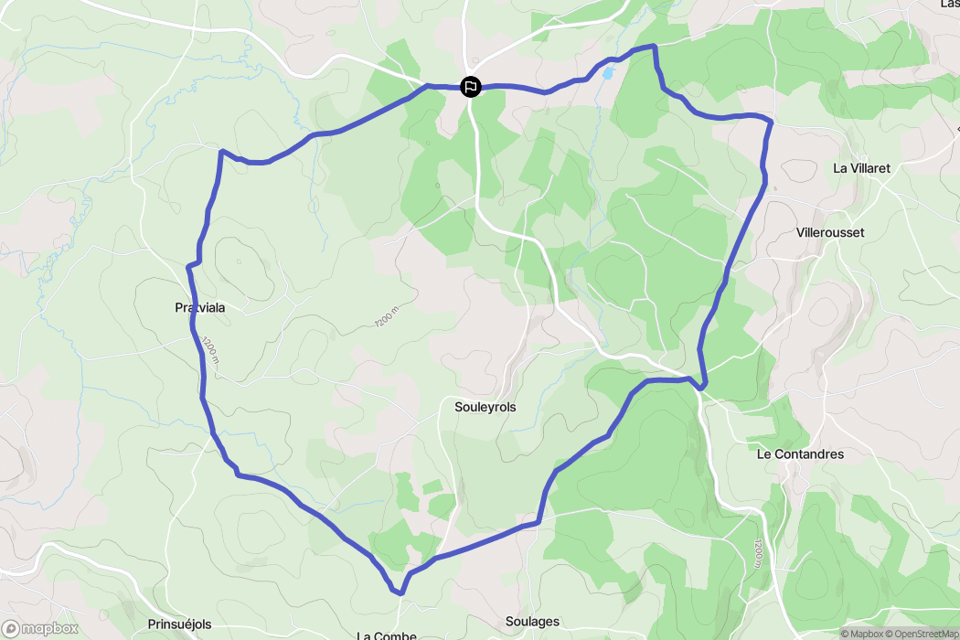 Peyre en Aubrac : carte du parcours de randonnée - France