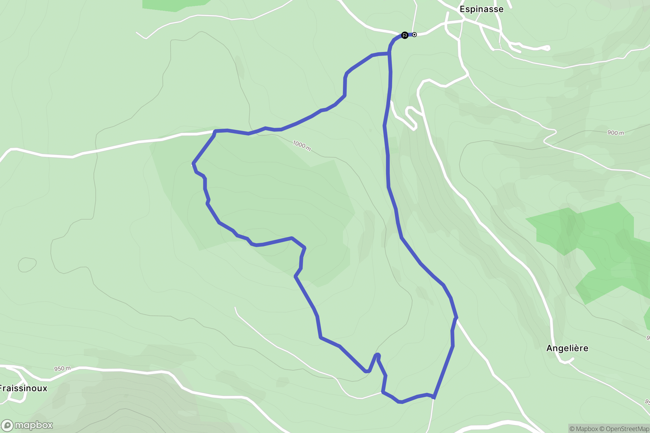 Espinasse : carte du parcours de randonnée - France