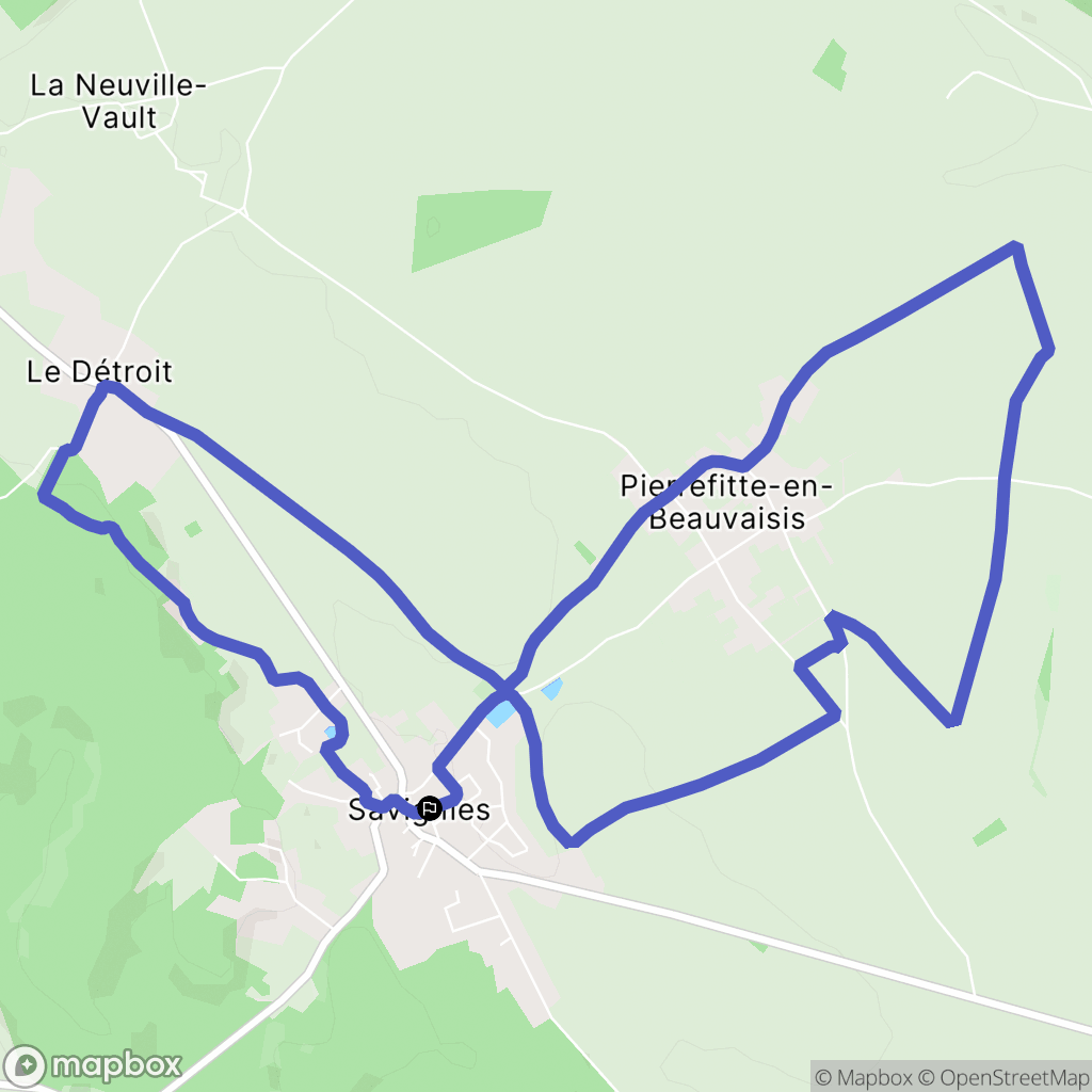 Savignies : carte du parcours de randonnée - France