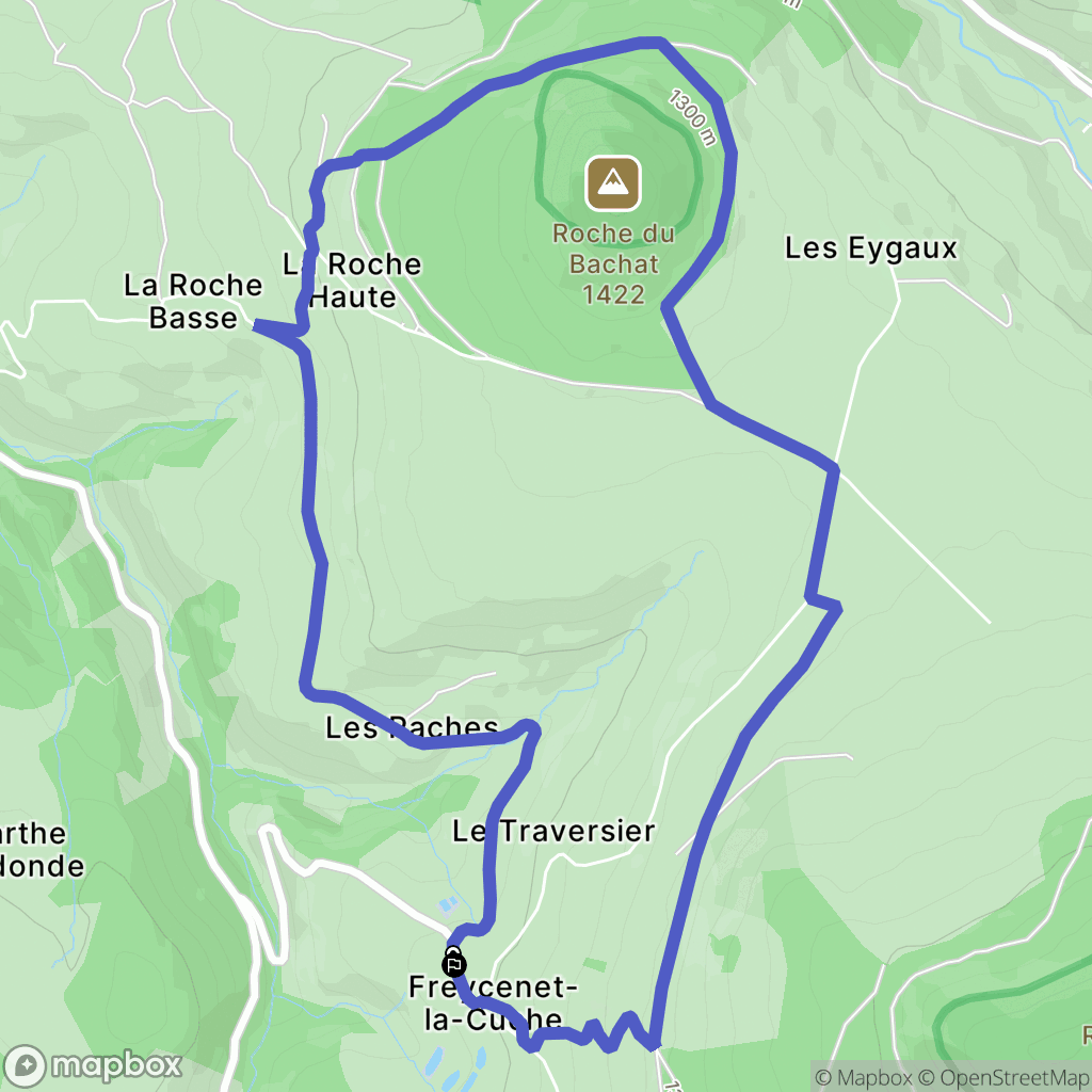 Freycenet-la-Cuche : carte du parcours de randonnée - France