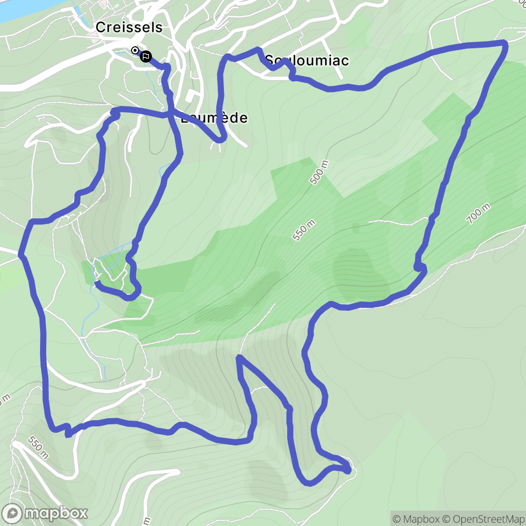 Creissels : carte du parcours de randonnée - France
