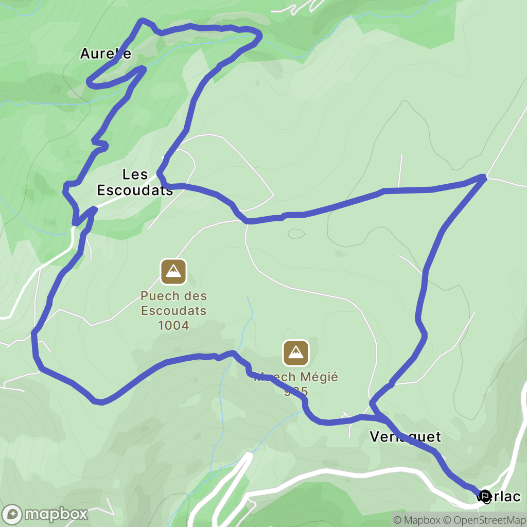 Saint Geniez d'Olt et d'Aubrac : carte du parcours de randonnée - France