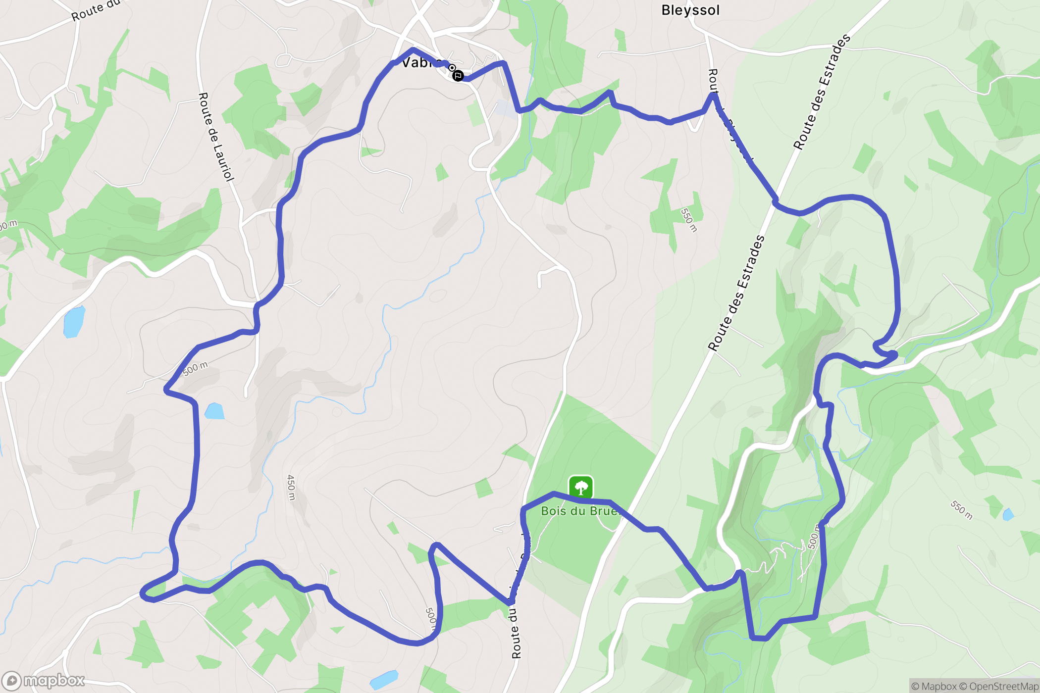 Le Bas-Ségala : carte du parcours de randonnée - France