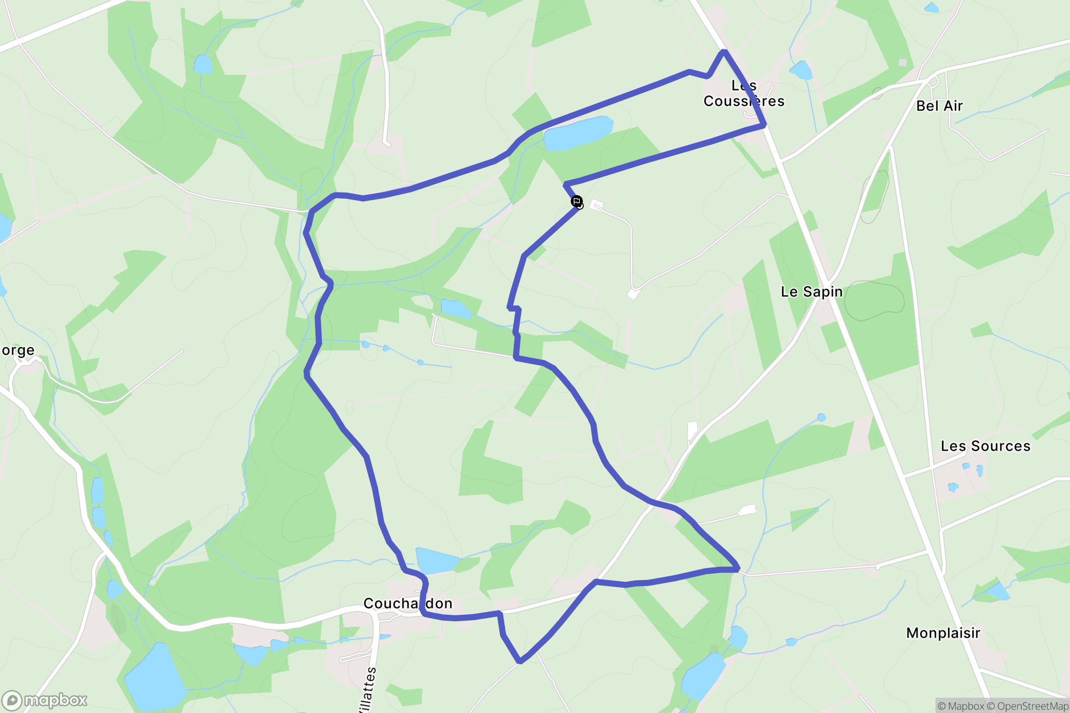 Bussière-Saint-Georges : carte du parcours de randonnée - France