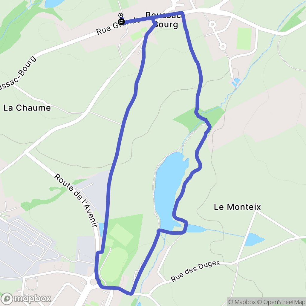 Boussac-Bourg : carte du parcours de randonnée - France