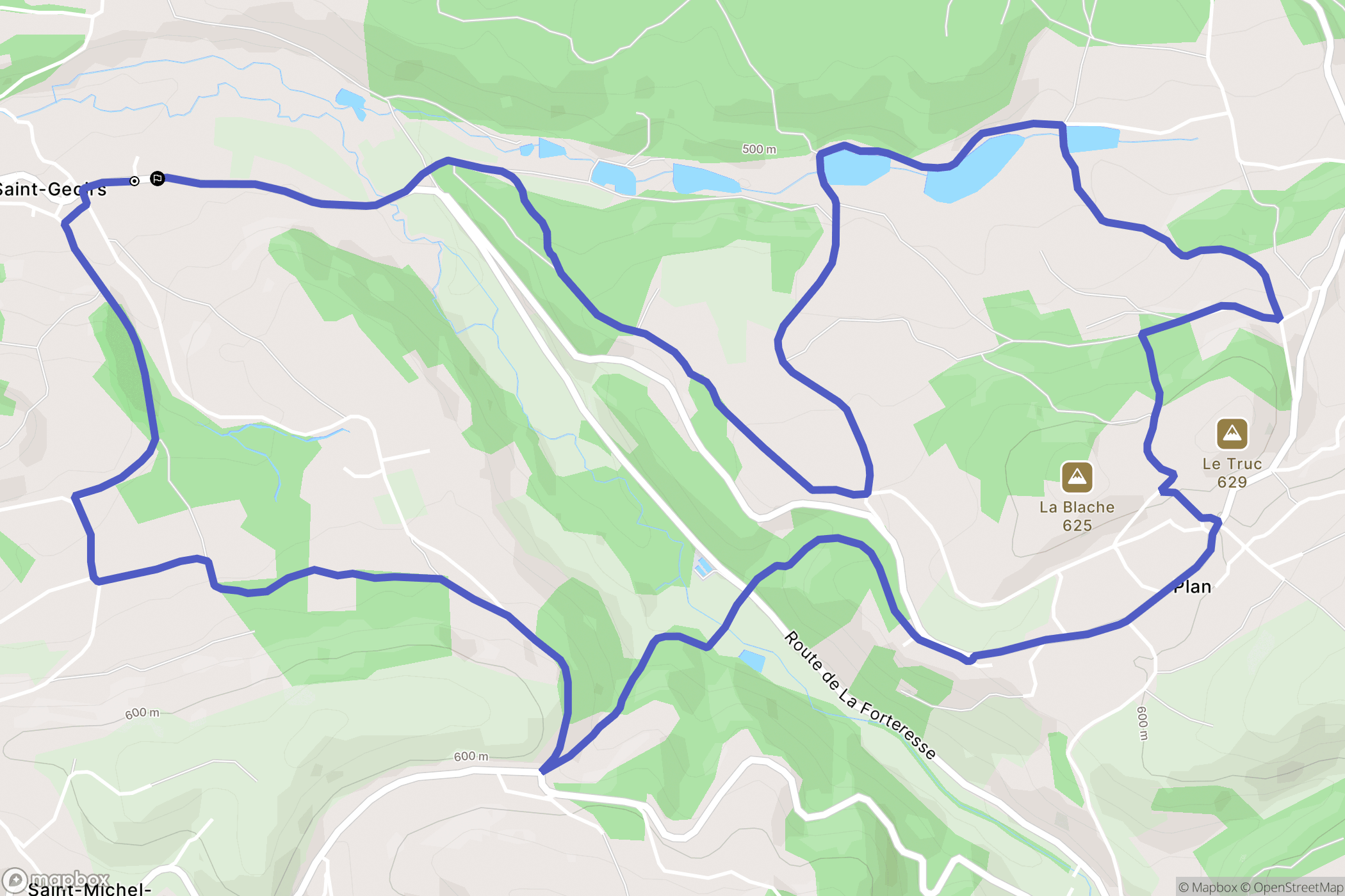 Saint-Geoirs : carte du parcours de randonnée - France