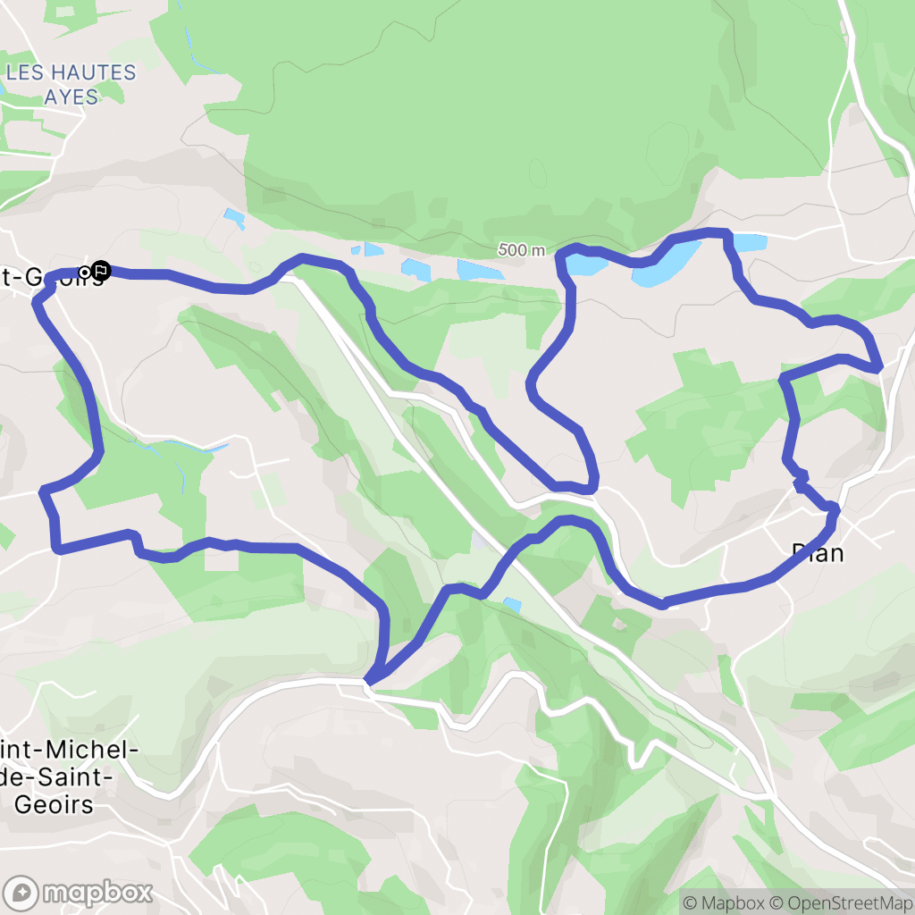 Saint-Geoirs : carte du parcours de randonnée - France