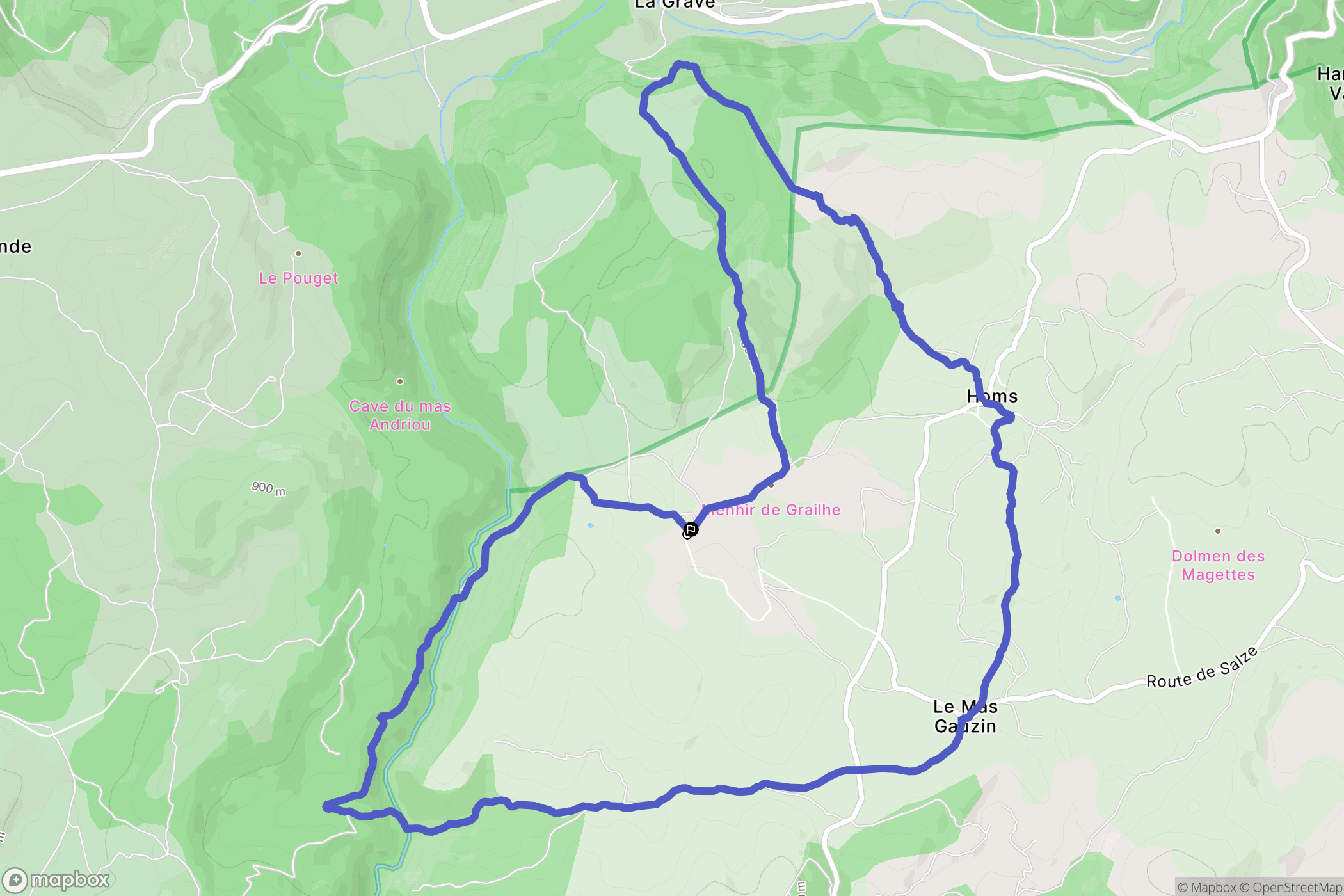 Campestre-et-Luc : carte du parcours de randonnée - France