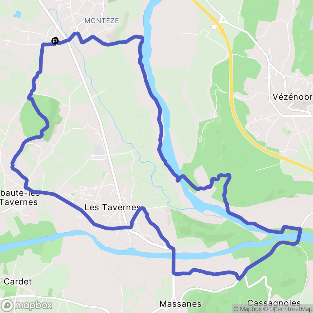 Saint-Christol-lès-Alès : carte du parcours de randonnée - France