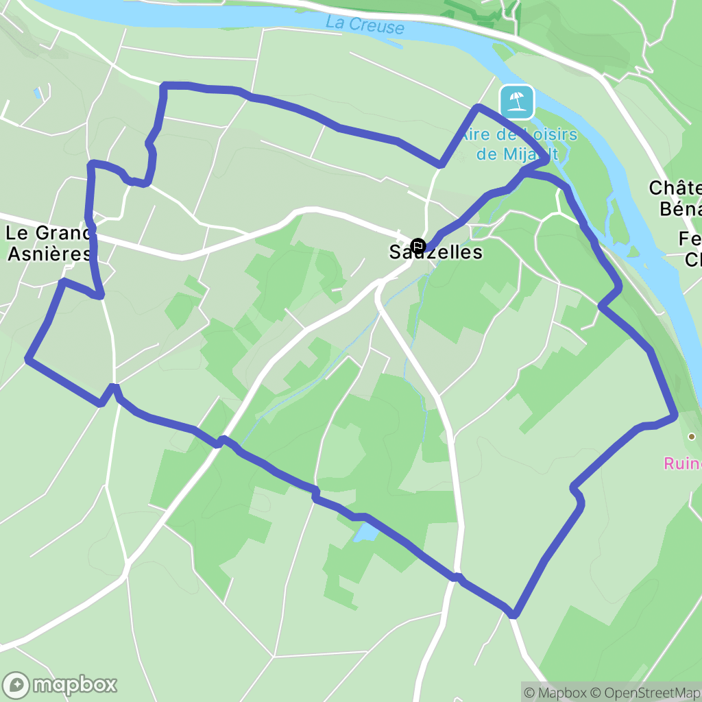 Sauzelles : carte du parcours de randonnée - France