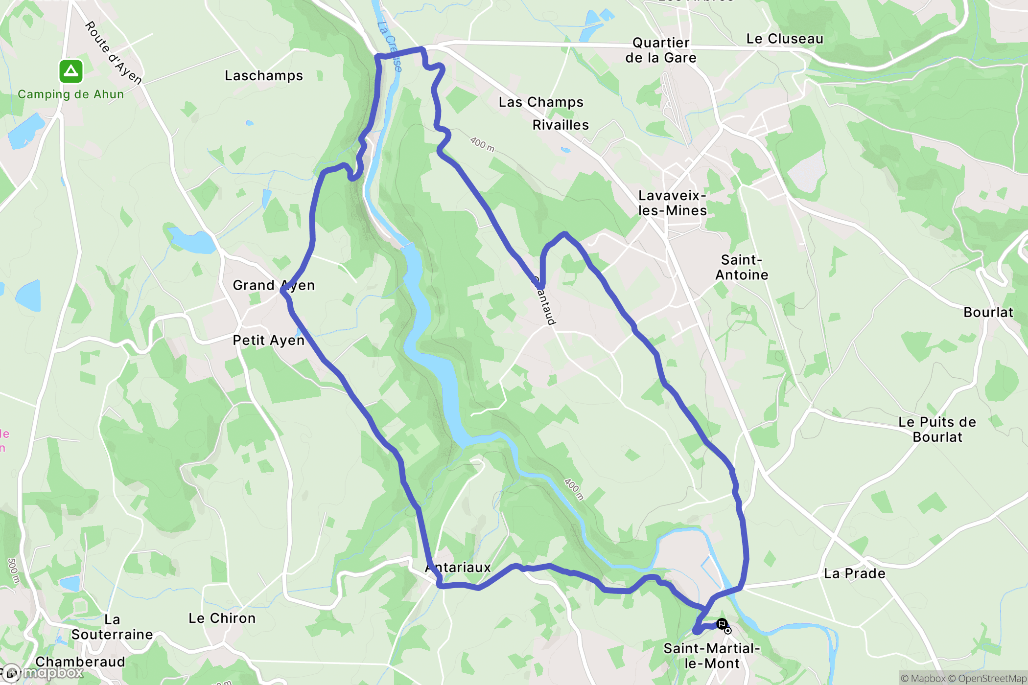Saint-Martial-le-Mont : carte du parcours de randonnée - France