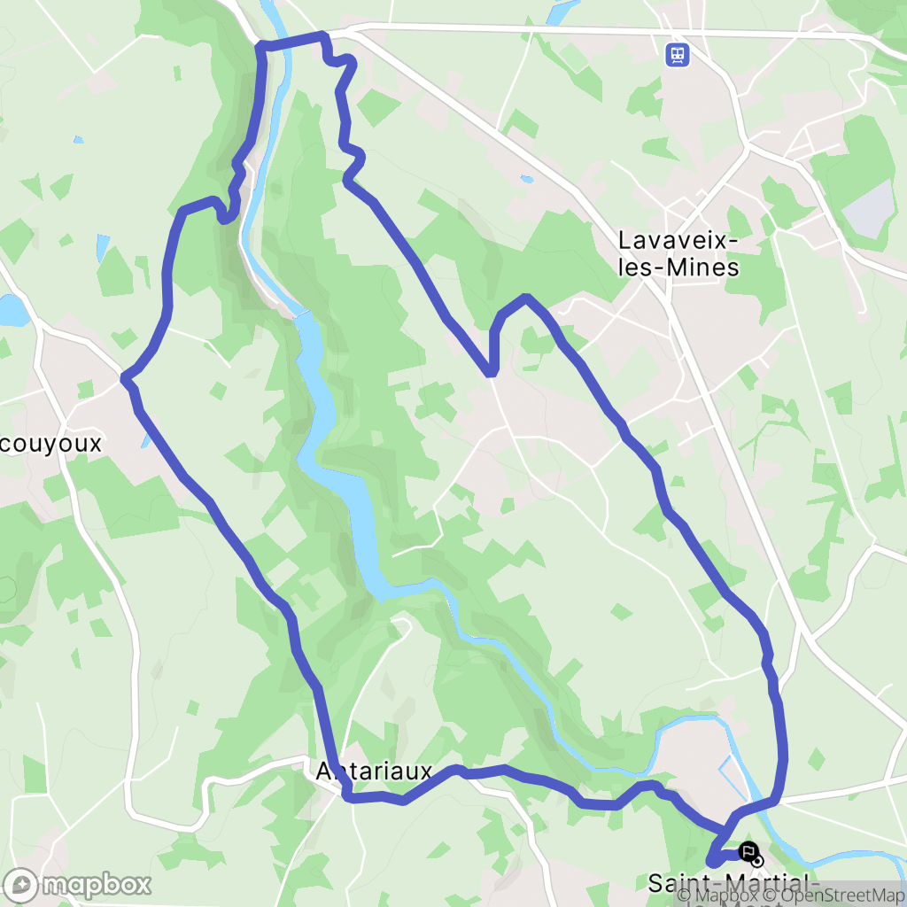 Saint-Martial-le-Mont : carte du parcours de randonnée - France