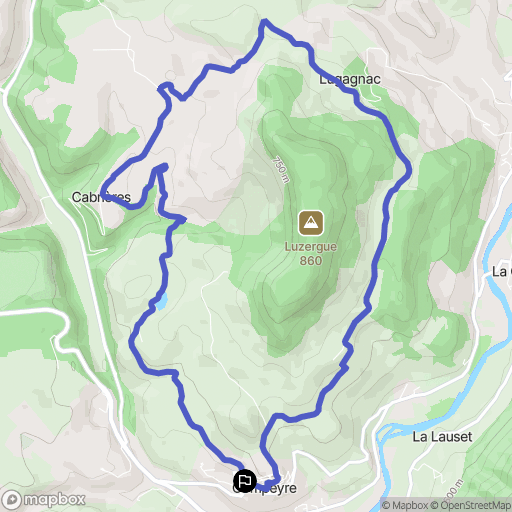 Compeyre : carte du parcours de randonnée - France