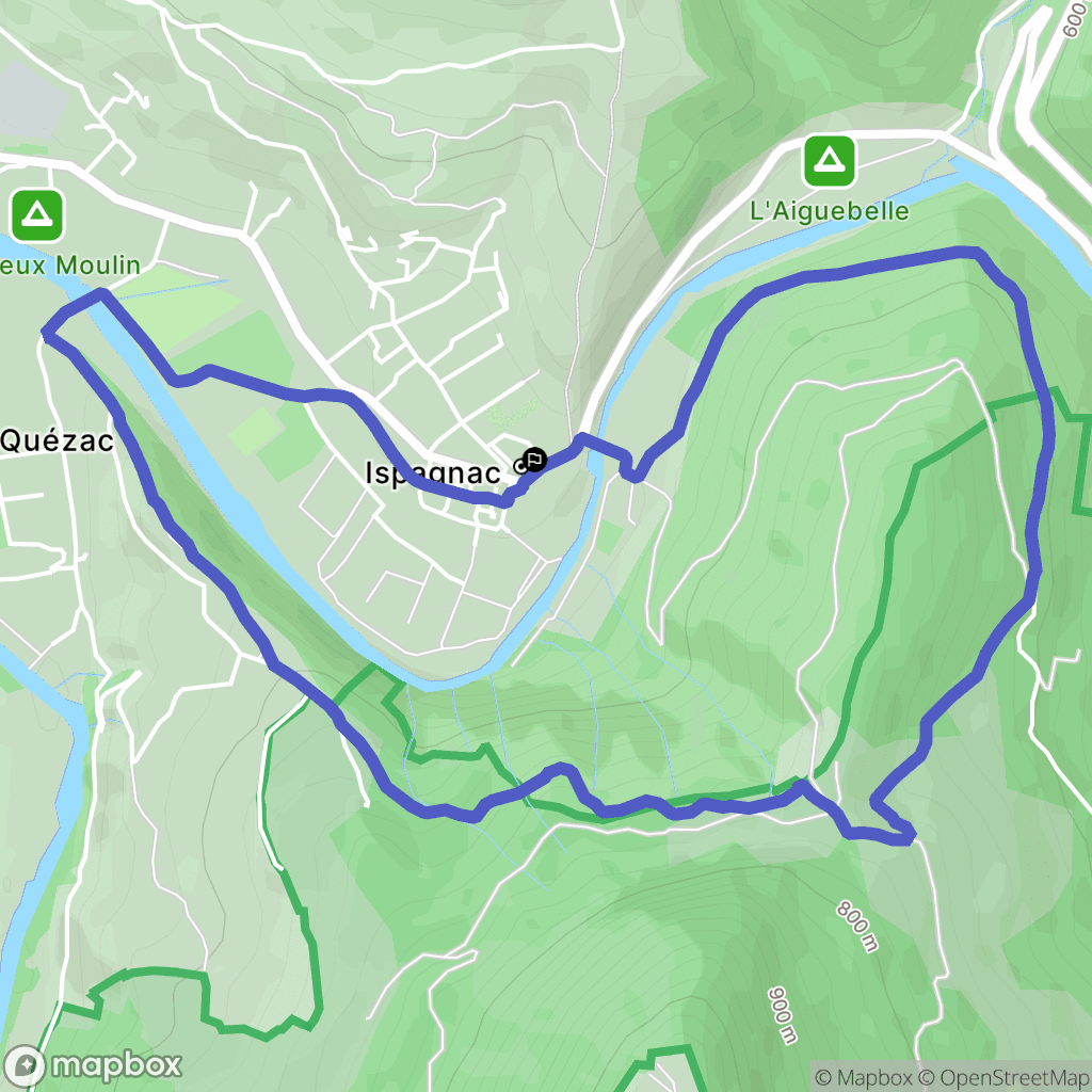 Ispagnac : carte du parcours de randonnée - France