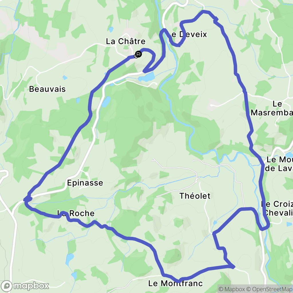 Champagnat : carte du parcours de randonnée - France