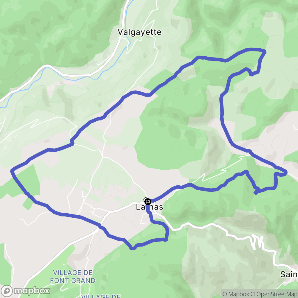 Larnas : carte du parcours de randonnée - France