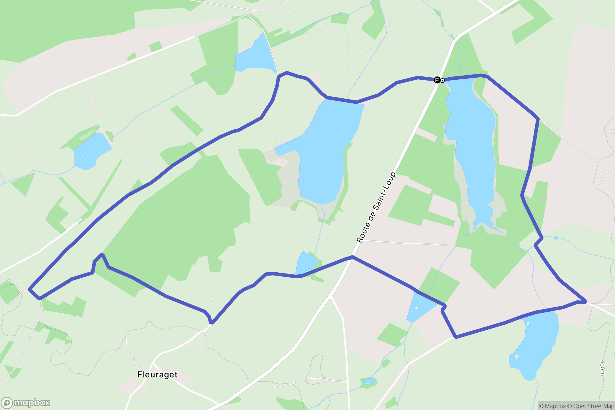 Lussat : carte du parcours de randonnée - France
