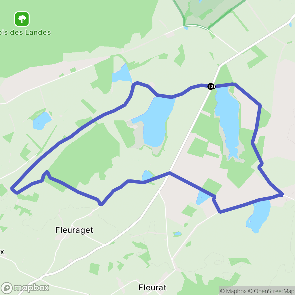 Lussat : carte du parcours de randonnée - France