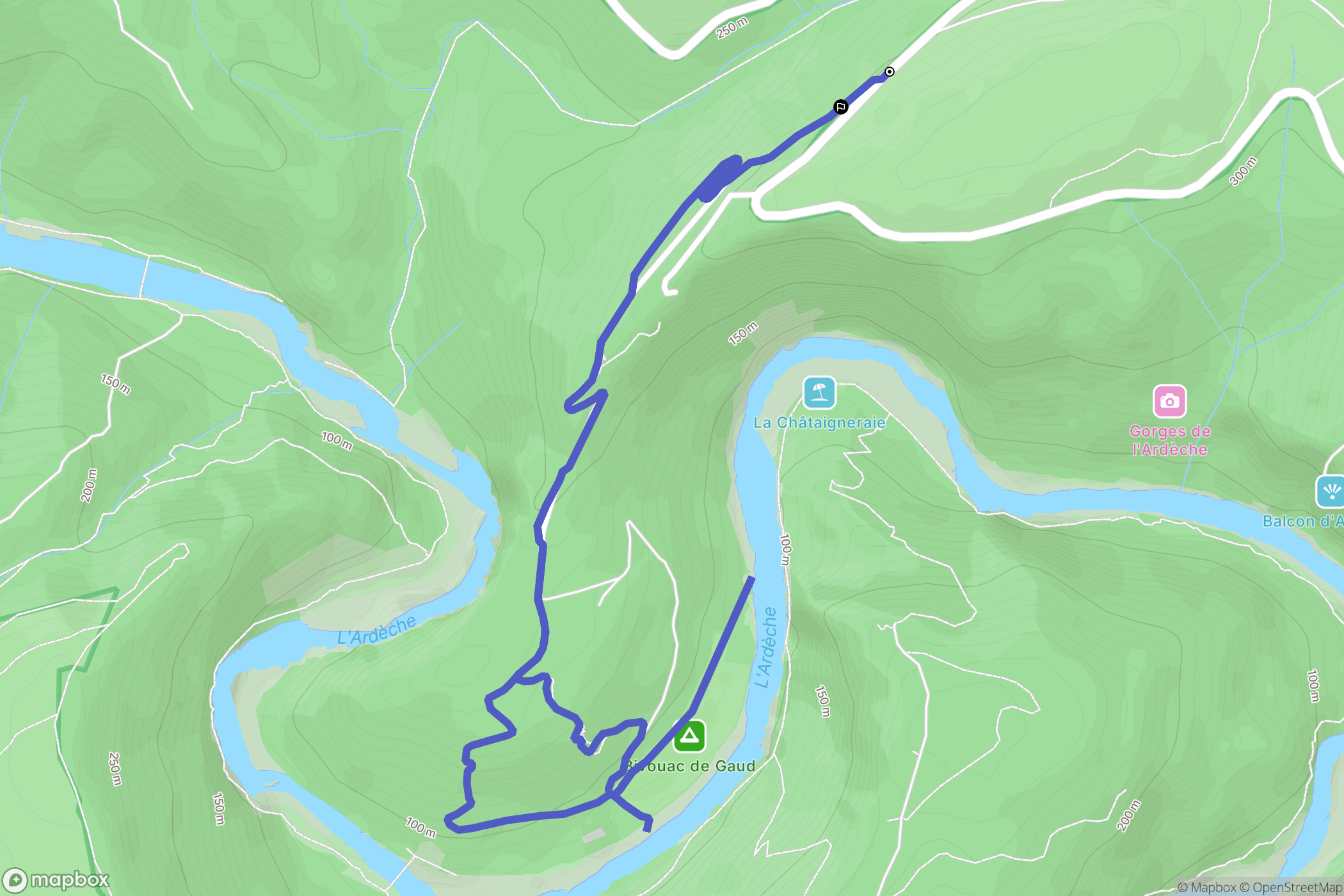 Saint Remèze : carte du parcours de randonnée - France