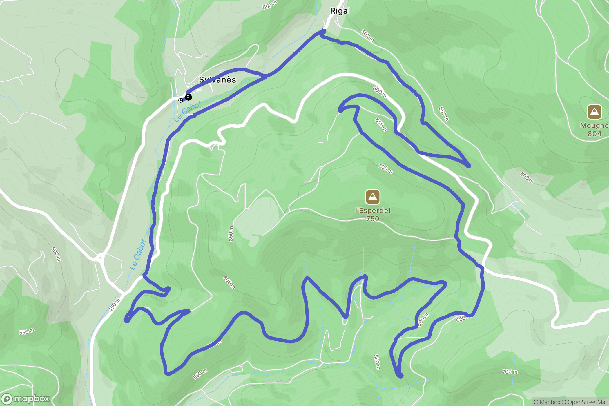 Sylvanès : carte du parcours de randonnée - France