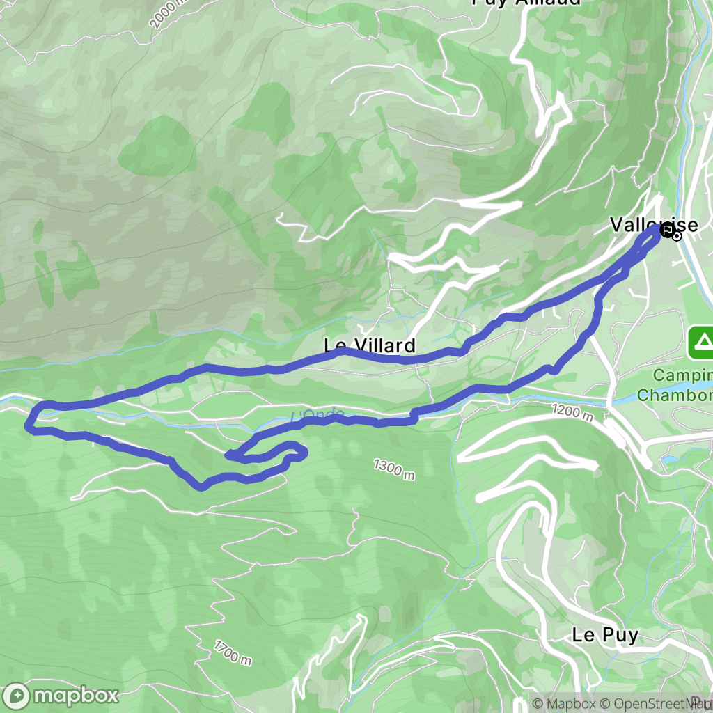 Vallouise-Pelvoux : carte du parcours de randonnée - France
